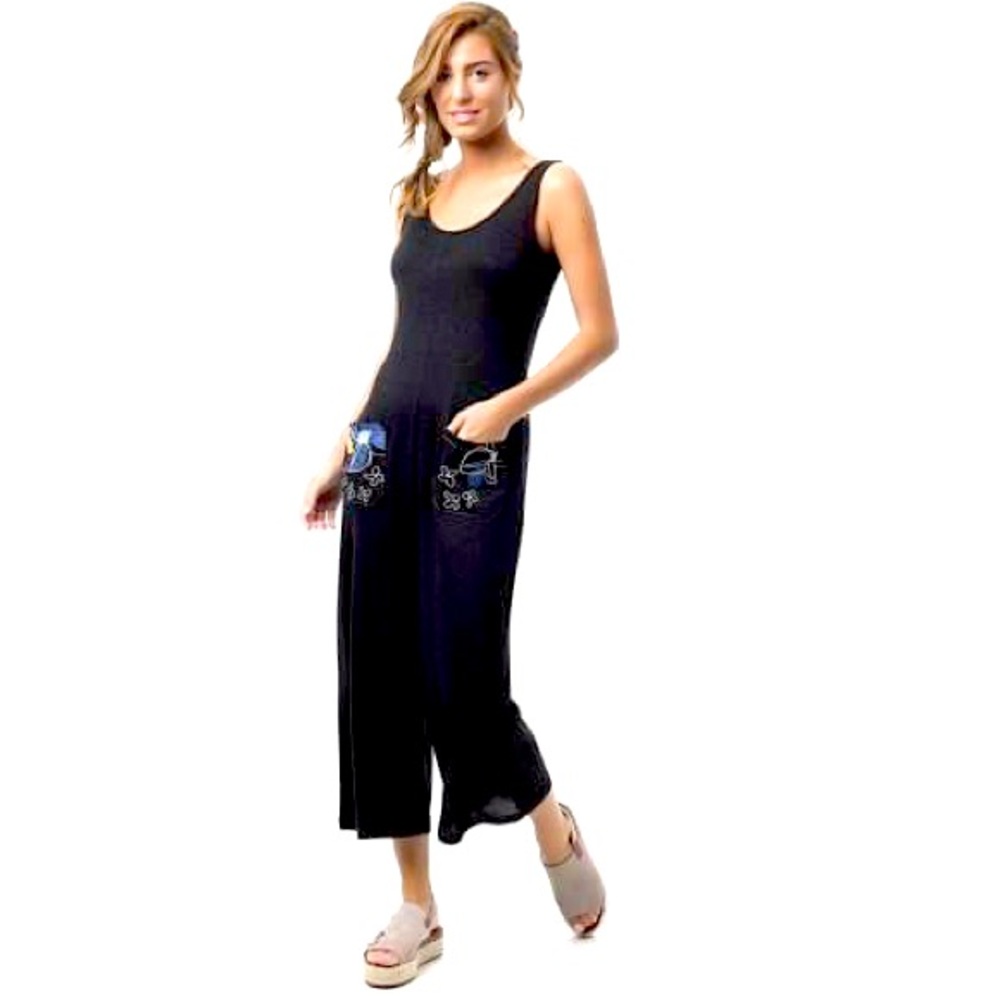 Mamatayoe | NWOT blue embroidered overalls